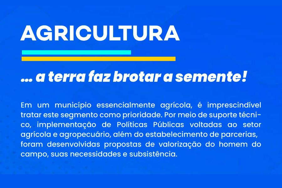 AGRICULTURA: CONHEÇA AS PROPOSTAS DO PLANO DE GOVERNO 2025 – 2028